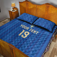 Custom World Football 2026 Sweden Quilt Bed Set Swedish The Blue and Yellow Champions