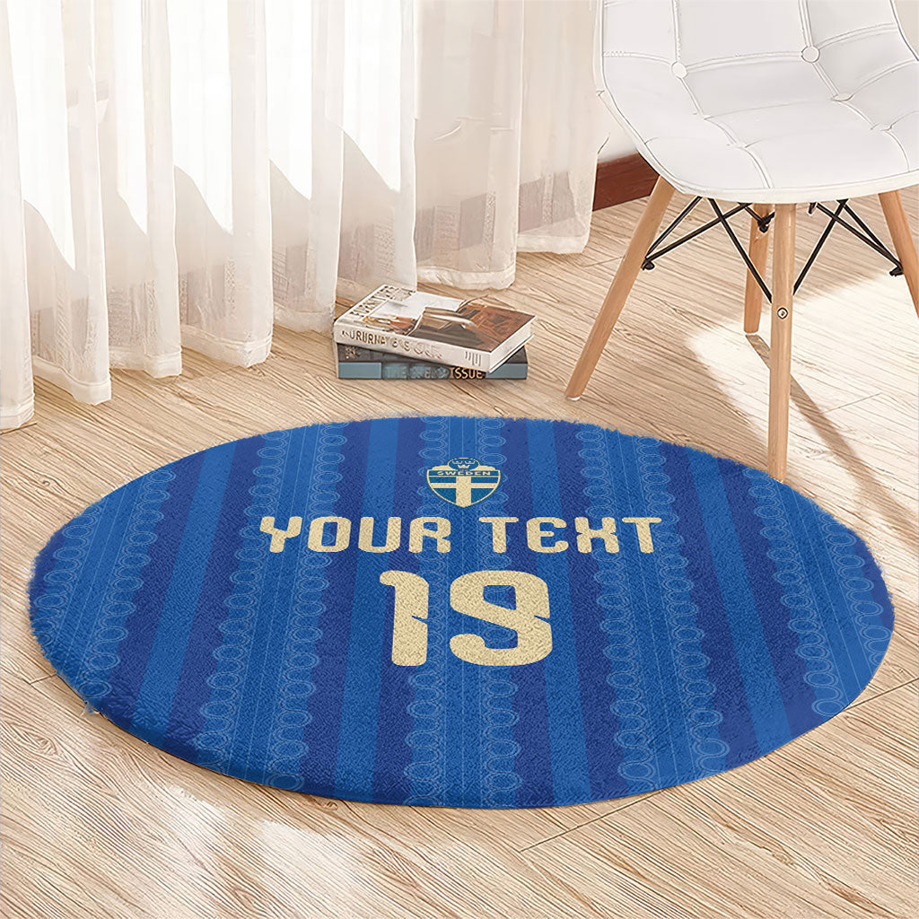Custom World Football 2026 Sweden Round Carpet Swedish The Blue and Yellow Champions