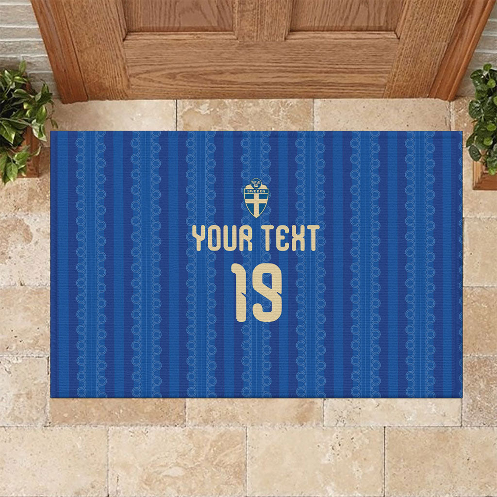 Custom World Football 2026 Sweden Rubber Doormat Swedish The Blue and Yellow Champions