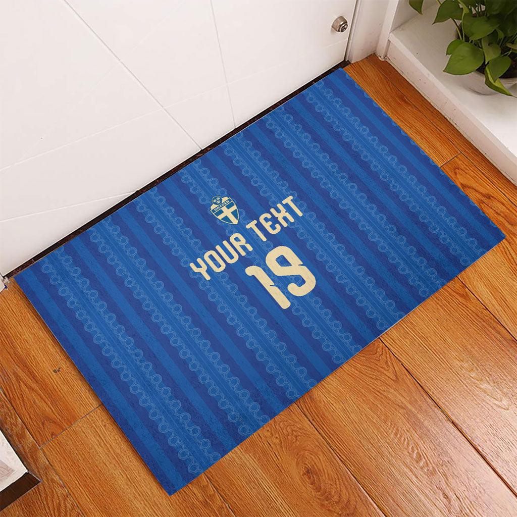 Custom World Football 2026 Sweden Rubber Doormat Swedish The Blue and Yellow Champions