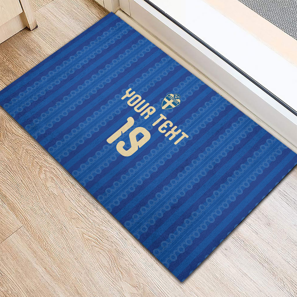 Custom World Football 2026 Sweden Rubber Doormat Swedish The Blue and Yellow Champions
