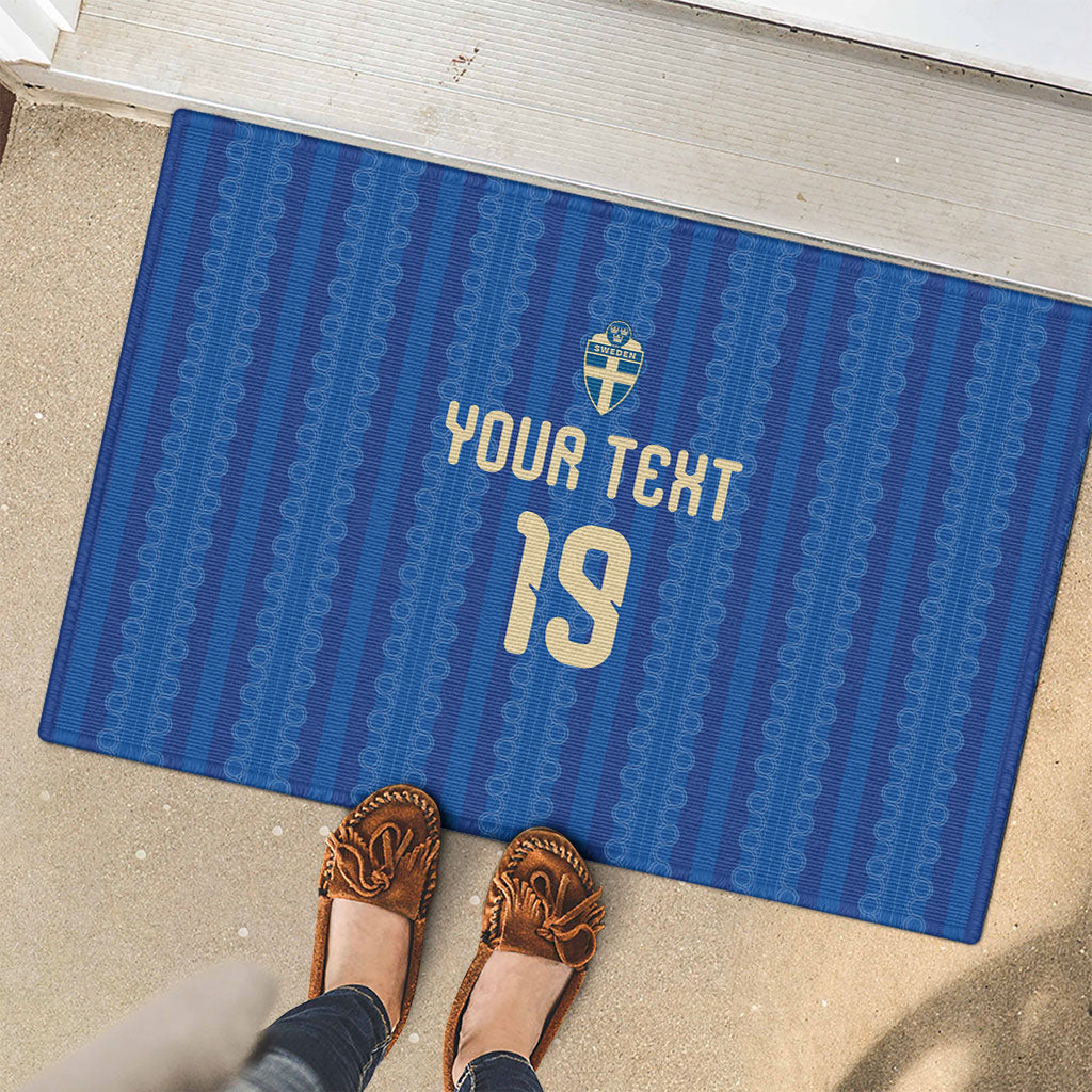 Custom World Football 2026 Sweden Rubber Doormat Swedish The Blue and Yellow Champions