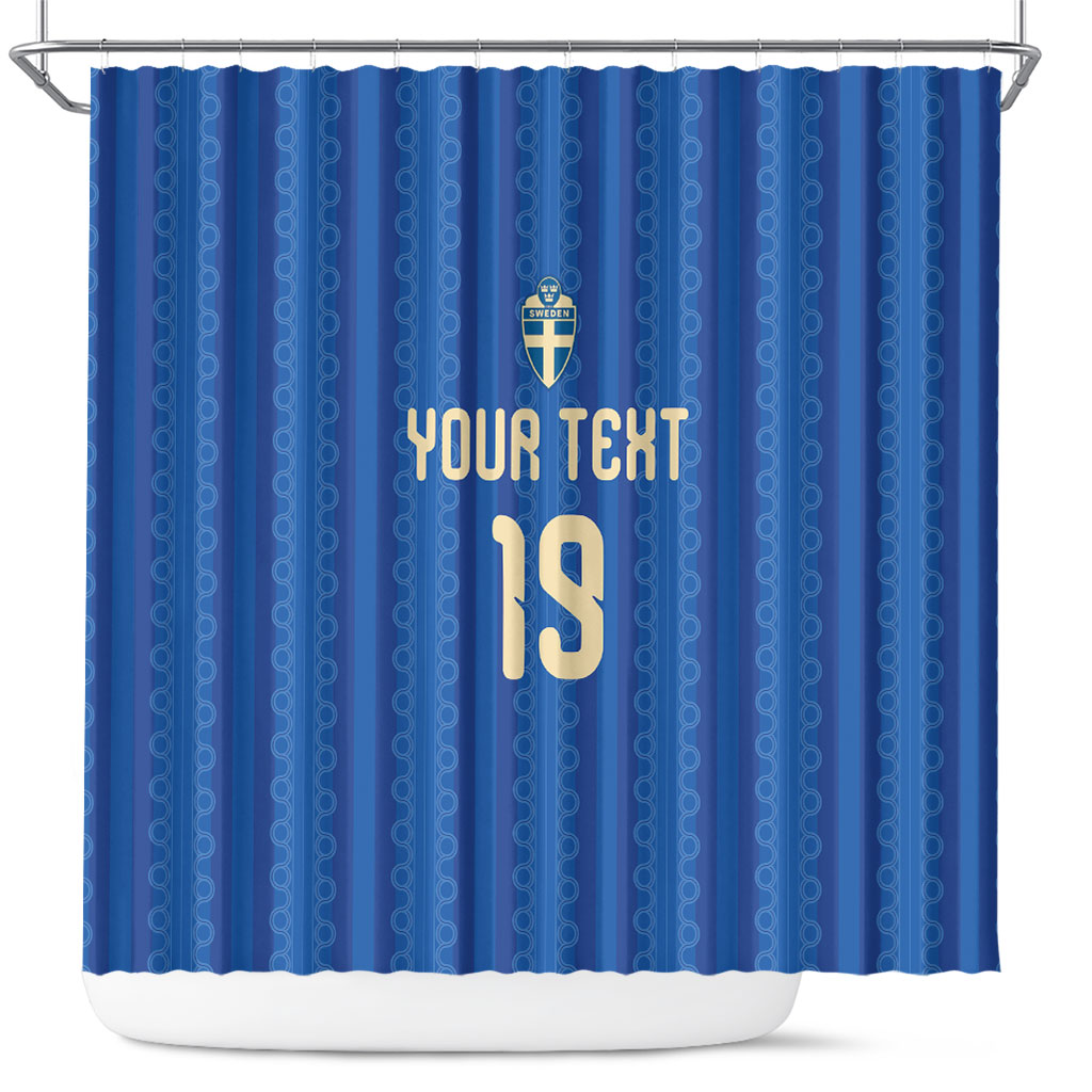 Custom World Football 2026 Sweden Shower Curtain Swedish The Blue and Yellow Champions
