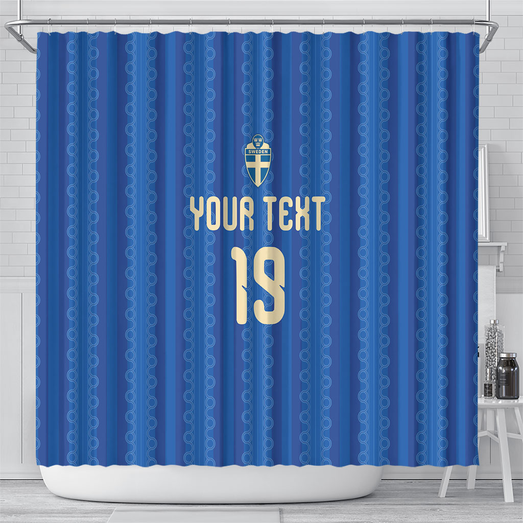 Custom World Football 2026 Sweden Shower Curtain Swedish The Blue and Yellow Champions