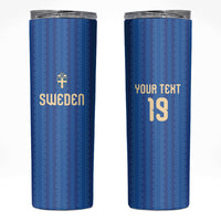 Custom World Football 2026 Sweden Skinny Tumbler Swedish The Blue and Yellow Champions