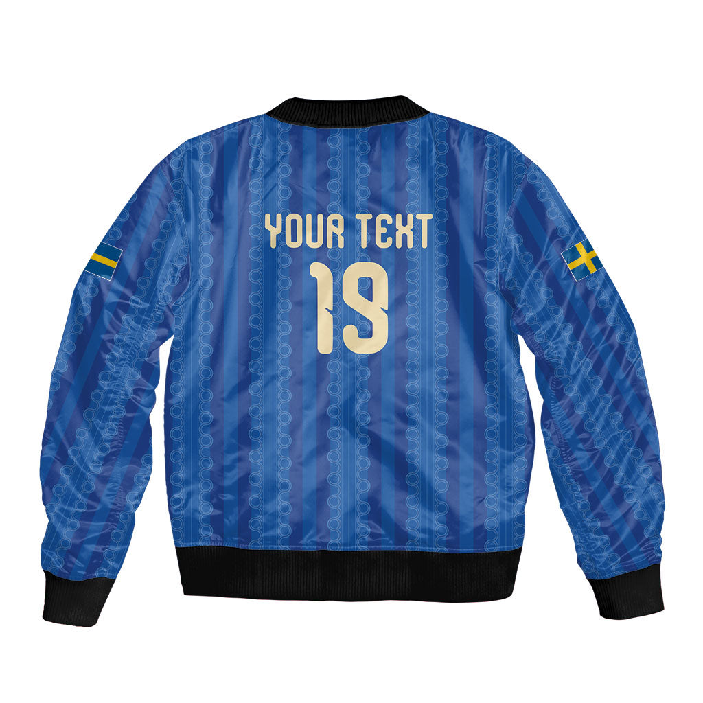 Custom World Football 2026 Sweden Sleeve Zip Bomber Jacket Swedish The Blue and Yellow Champions