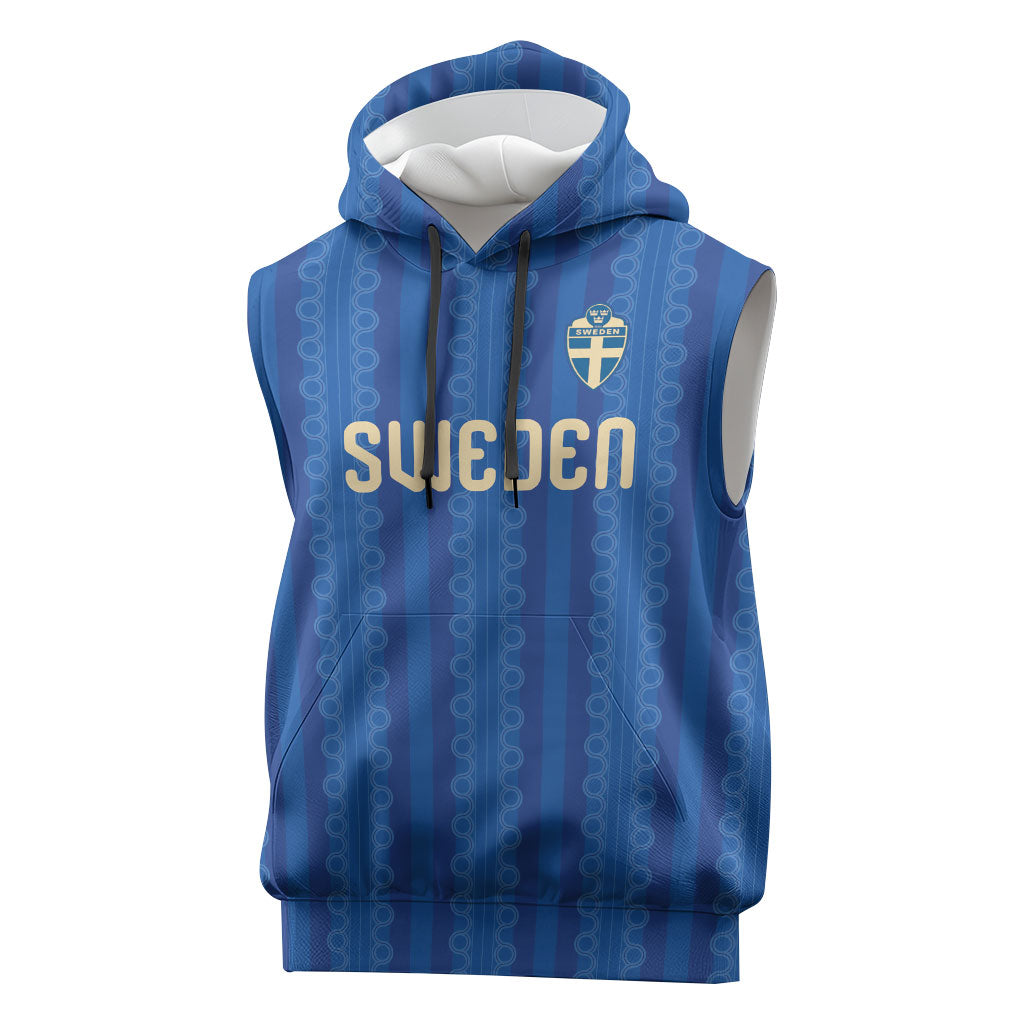 Custom World Football 2026 Sweden Sleeveless Hoodie Swedish The Blue and Yellow Champions