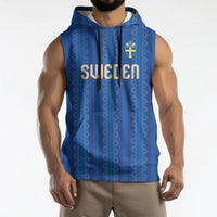 Custom World Football 2026 Sweden Sleeveless Hoodie Swedish The Blue and Yellow Champions