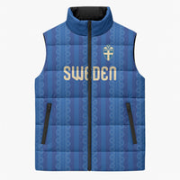 Custom World Football 2026 Sweden Sleeveless Puffer Jacket Swedish The Blue and Yellow Champions