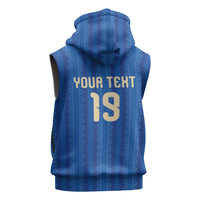 Custom World Football 2026 Sweden Sleeveless Zip Hoodie Swedish The Blue and Yellow Champions