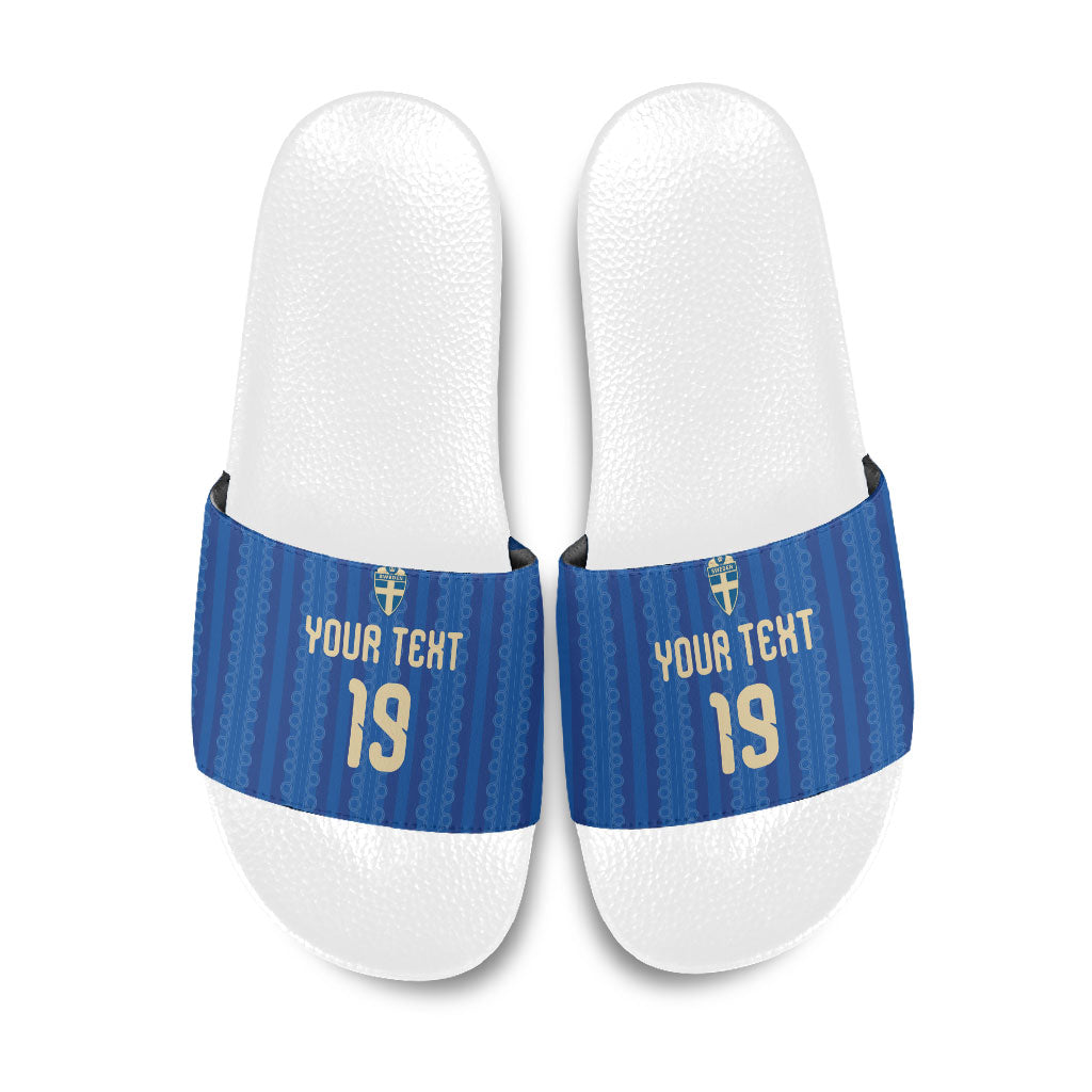 Custom World Football 2026 Sweden Slide Sandals Swedish The Blue and Yellow Champions