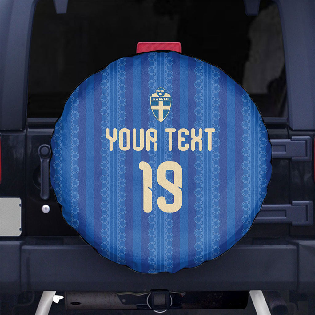 Custom World Football 2026 Sweden Spare Tire Cover Swedish The Blue and Yellow Champions