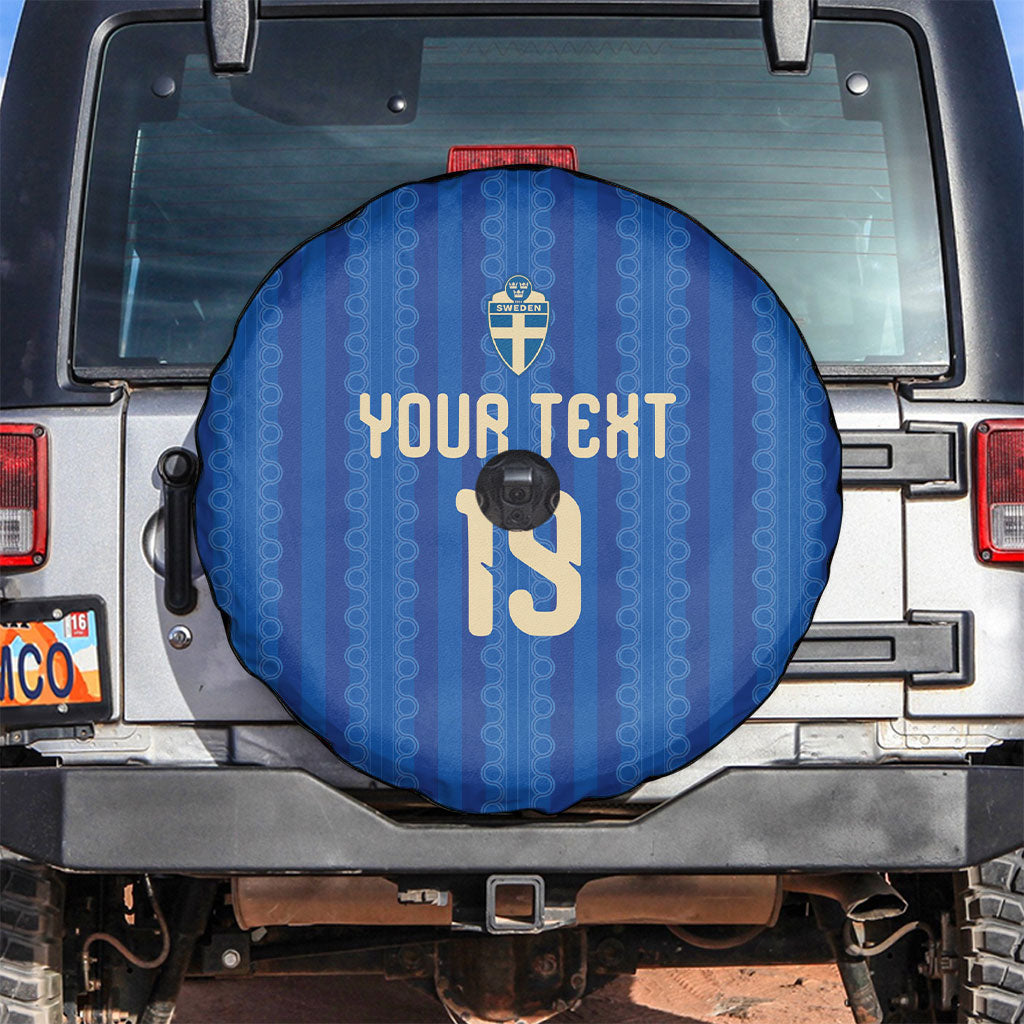 Custom World Football 2026 Sweden Spare Tire Cover Swedish The Blue and Yellow Champions