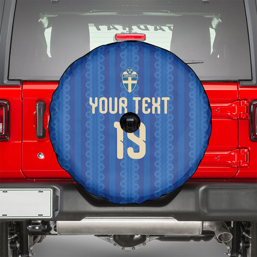 Custom World Football 2026 Sweden Spare Tire Cover Swedish The Blue and Yellow Champions