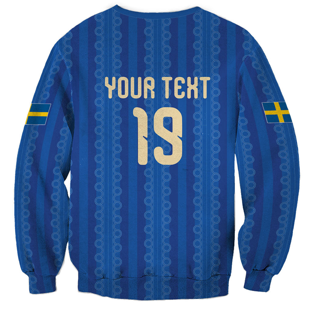 Custom World Football 2026 Sweden Sweatshirt Swedish The Blue and Yellow Champions