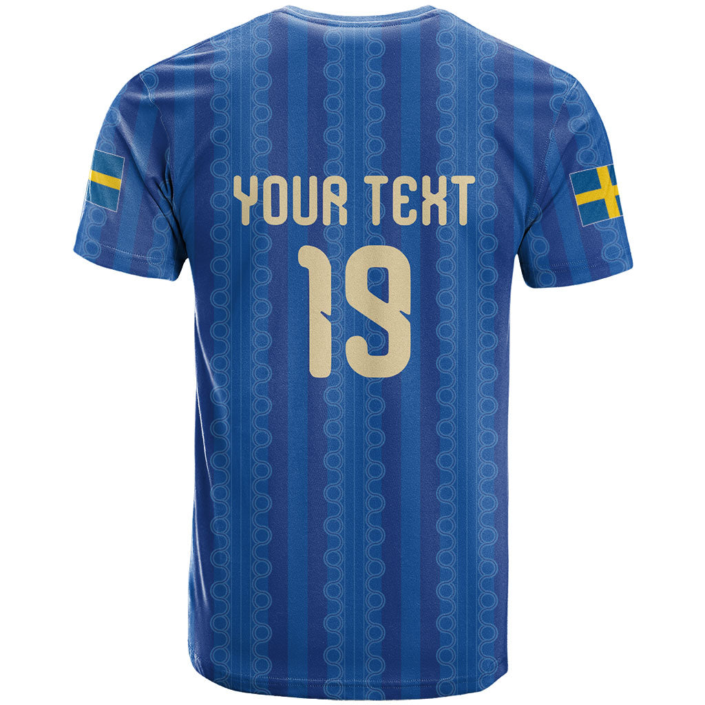 Custom World Football 2026 Sweden T Shirt Swedish The Blue and Yellow Champions