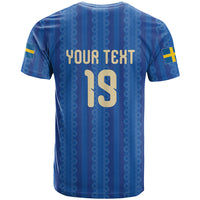 Custom World Football 2026 Sweden T Shirt Swedish The Blue and Yellow Champions