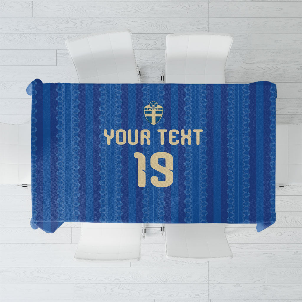 Custom World Football 2026 Sweden Tablecloth Swedish The Blue and Yellow Champions
