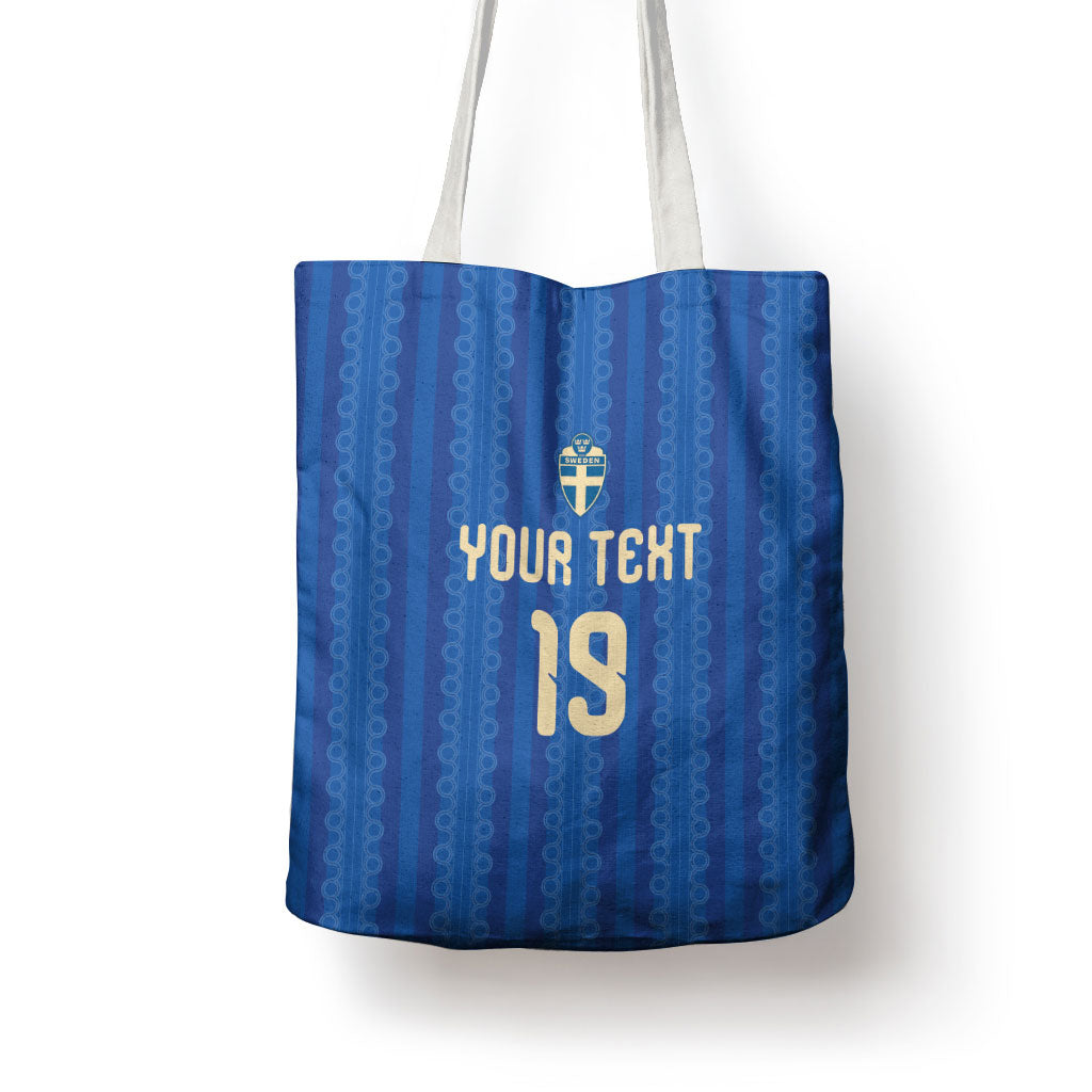 Custom World Football 2026 Sweden Tote Bag Swedish The Blue and Yellow Champions