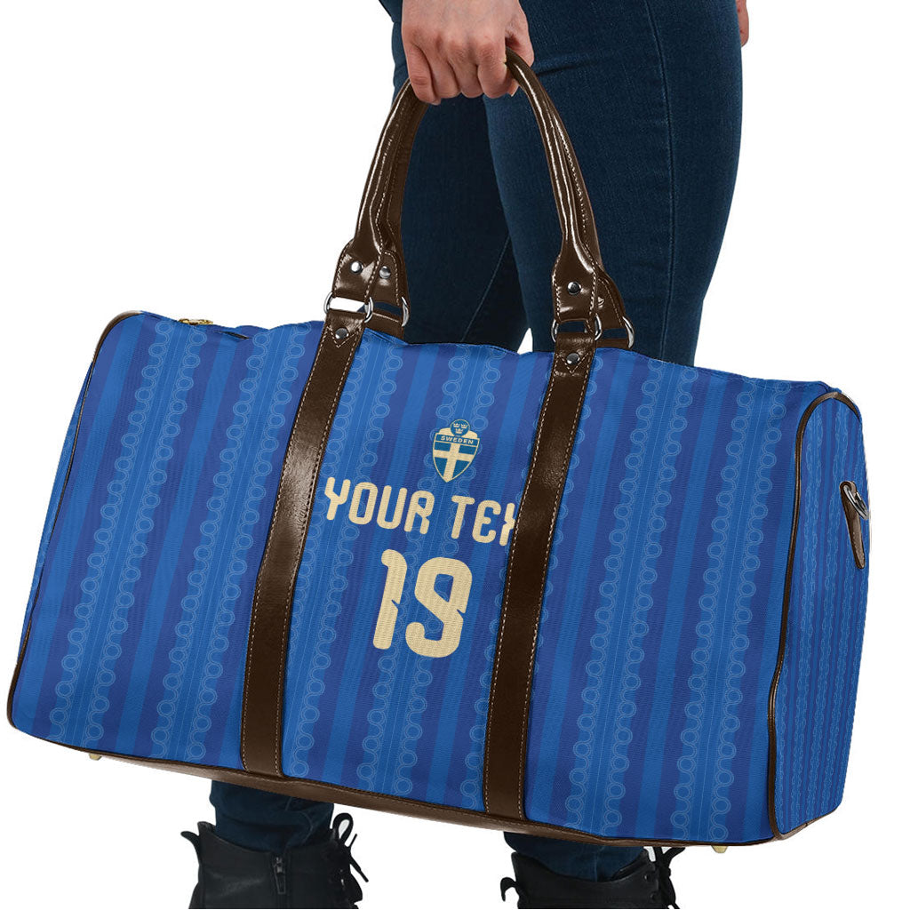 Custom World Football 2026 Sweden Travel Bag Swedish The Blue and Yellow Champions