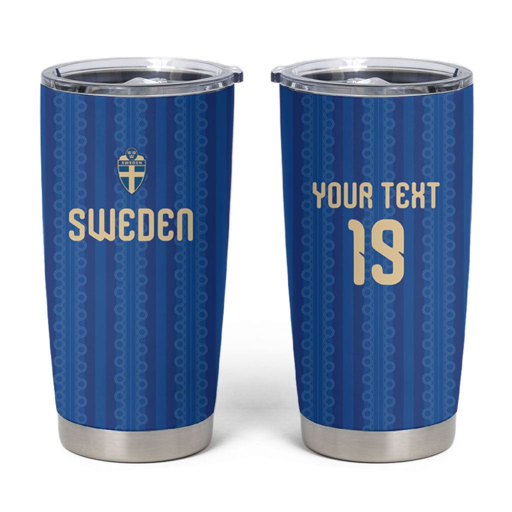 Custom World Football 2026 Sweden Tumbler Cup Swedish The Blue and Yellow Champions