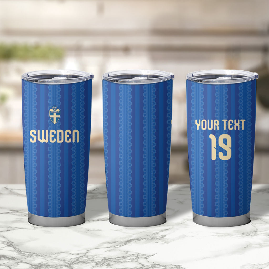 Custom World Football 2026 Sweden Tumbler Cup Swedish The Blue and Yellow Champions