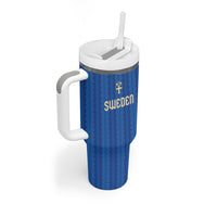 Custom World Football 2026 Sweden Tumbler With Handle Swedish The Blue and Yellow Champions