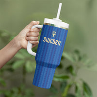 Custom World Football 2026 Sweden Tumbler With Handle Swedish The Blue and Yellow Champions