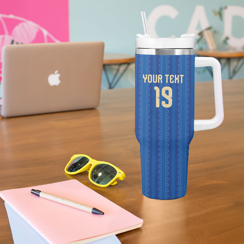 Custom World Football 2026 Sweden Tumbler With Handle Swedish The Blue and Yellow Champions