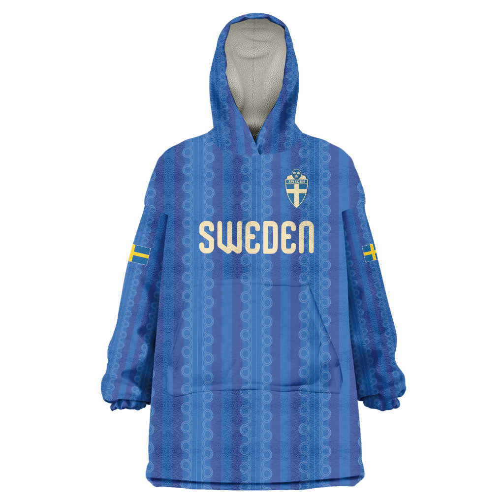 Custom World Football 2026 Sweden Wearable Blanket Hoodie Swedish The Blue and Yellow Champions