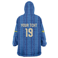Custom World Football 2026 Sweden Wearable Blanket Hoodie Swedish The Blue and Yellow Champions