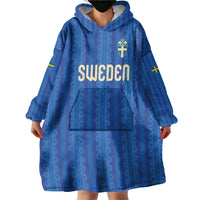 Custom World Football 2026 Sweden Wearable Blanket Hoodie Swedish The Blue and Yellow Champions