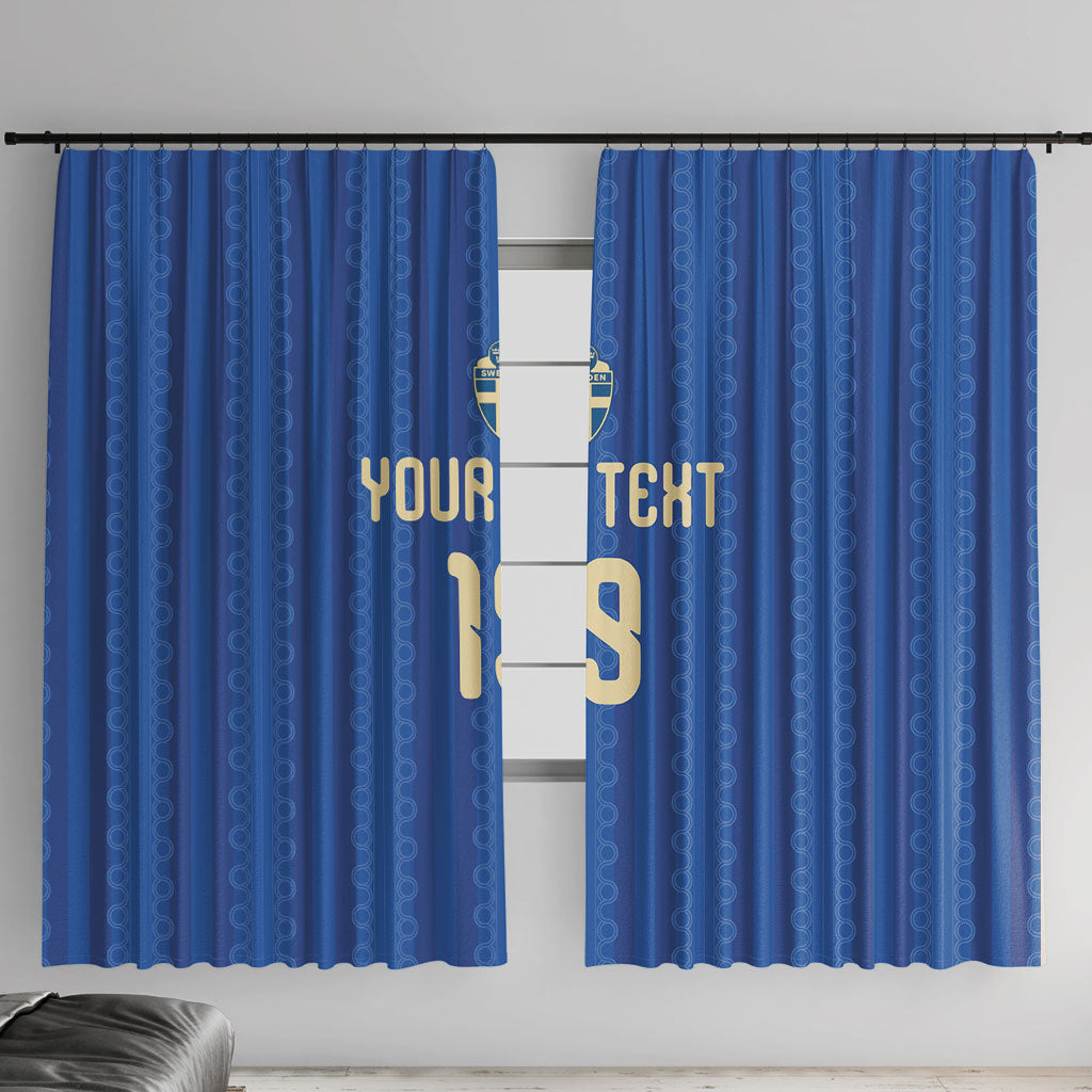 Custom World Football 2026 Sweden Window Curtain Swedish The Blue and Yellow Champions