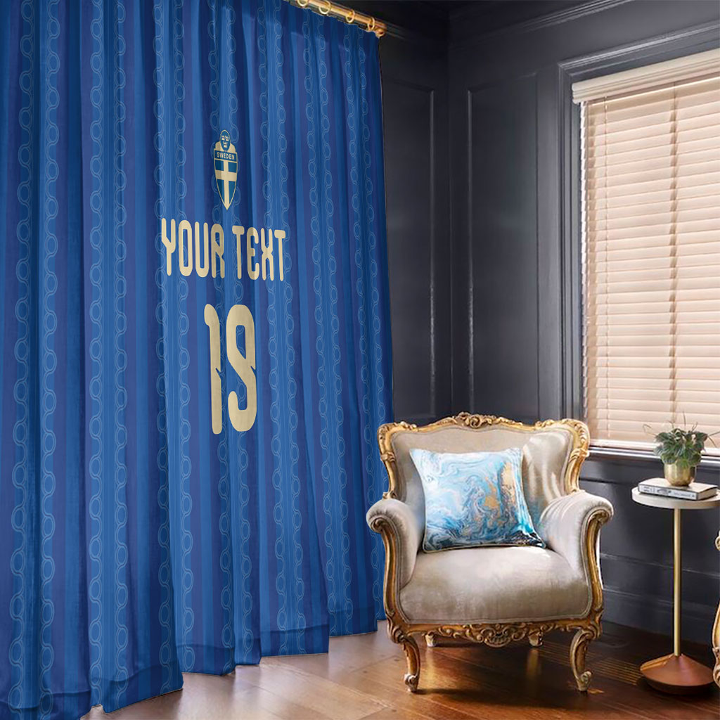 Custom World Football 2026 Sweden Window Curtain Swedish The Blue and Yellow Champions