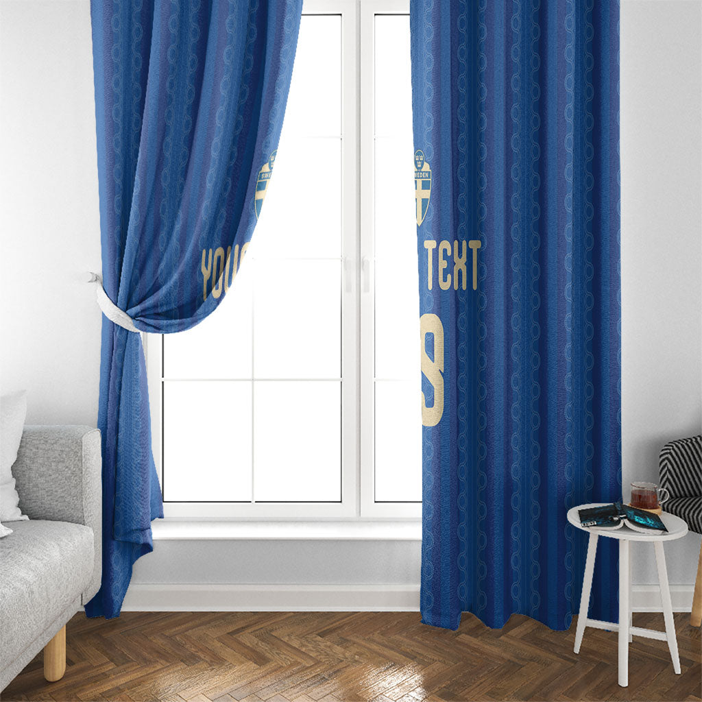 Custom World Football 2026 Sweden Window Curtain Swedish The Blue and Yellow Champions