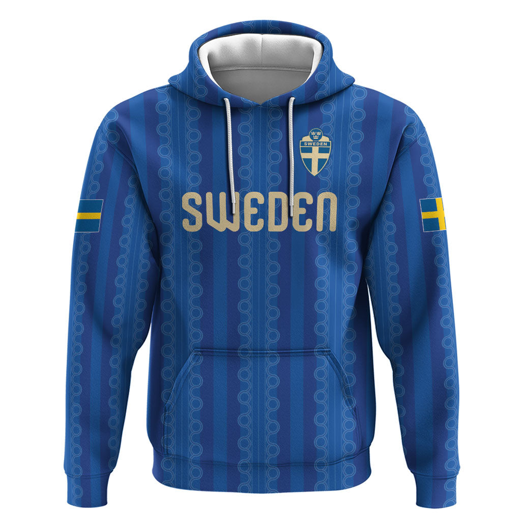 Custom World Football 2026 Sweden Zip Hoodie Swedish The Blue and Yellow Champions