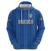 Custom World Football 2026 Sweden Zip Hoodie Swedish The Blue and Yellow Champions