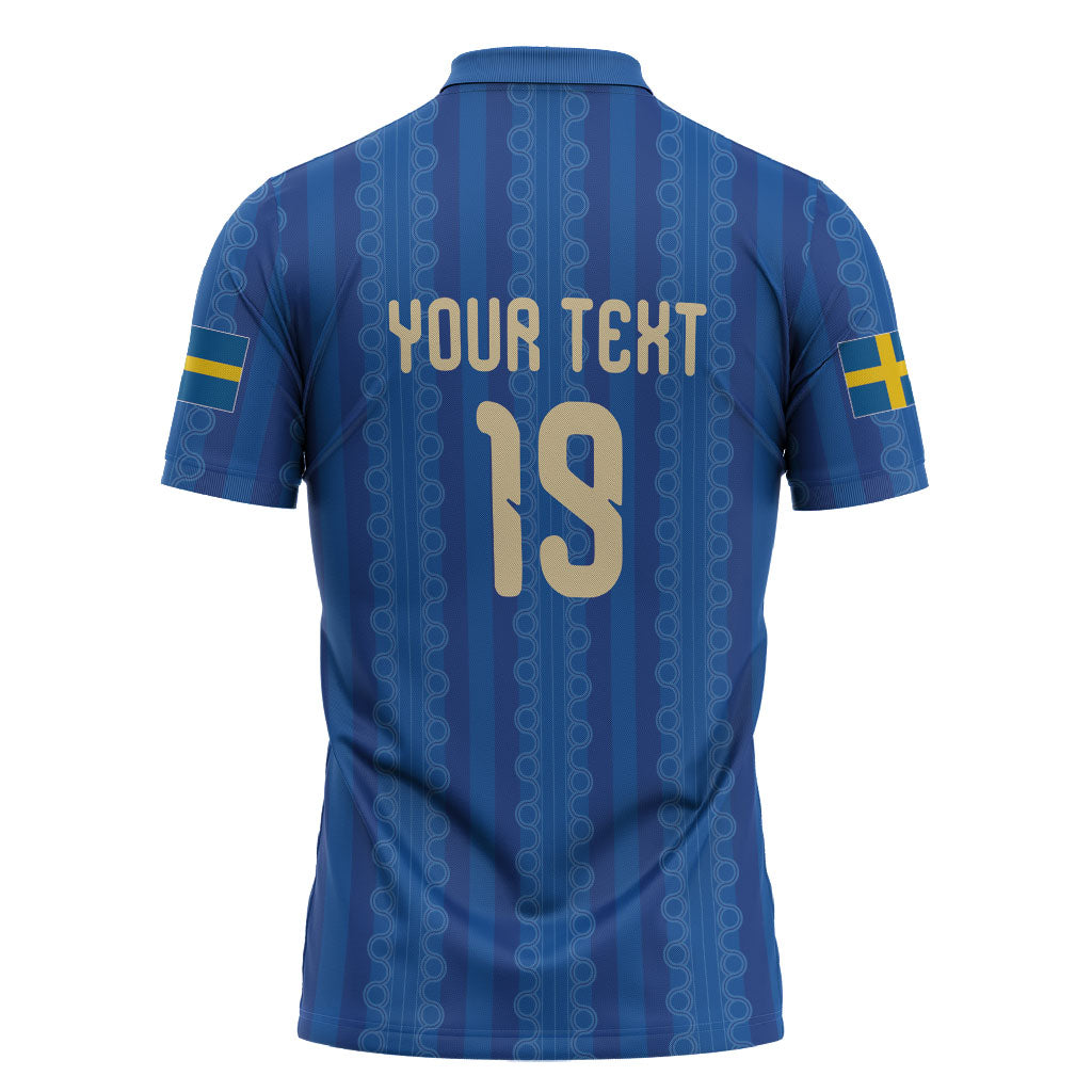 Custom World Football 2026 Sweden Zipper Polo Shirt Swedish The Blue and Yellow Champions