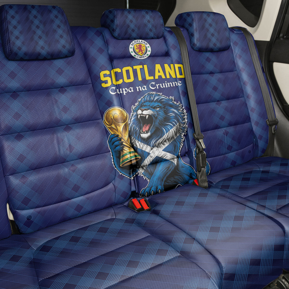 World Football 2026 Scotland Back Car Seat Cover Scottish Tartan Cupa na Cruinne Glory