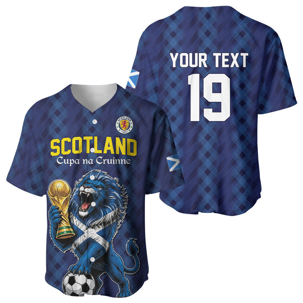 Custom World Football 2026 Scotland Baseball Jersey Scottish Tartan Cupa na Cruinne Glory