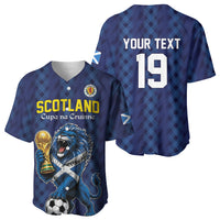 Custom World Football 2026 Scotland Baseball Jersey Scottish Tartan Cupa na Cruinne Glory