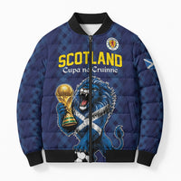 Custom World Football 2026 Scotland Bomber Puffer Jacket Scottish Tartan Cupa na Cruinne Glory