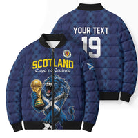 Custom World Football 2026 Scotland Bomber Puffer Jacket Scottish Tartan Cupa na Cruinne Glory