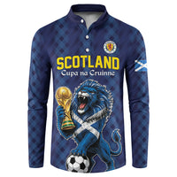 Custom World Football 2026 Scotland Button Sweatshirt Scottish Tartan Cupa na Cruinne Glory