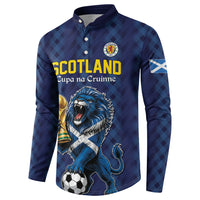 Custom World Football 2026 Scotland Button Sweatshirt Scottish Tartan Cupa na Cruinne Glory