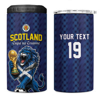 Custom World Football 2026 Scotland 4 in 1 Can Cooler Tumbler Scottish Tartan Cupa na Cruinne Glory