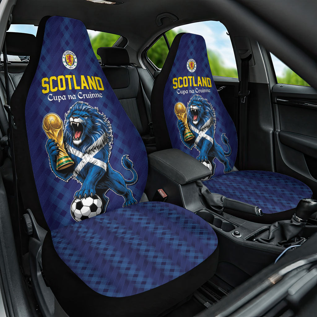 World Football 2026 Scotland Car Seat Cover Scottish Tartan Cupa na Cruinne Glory