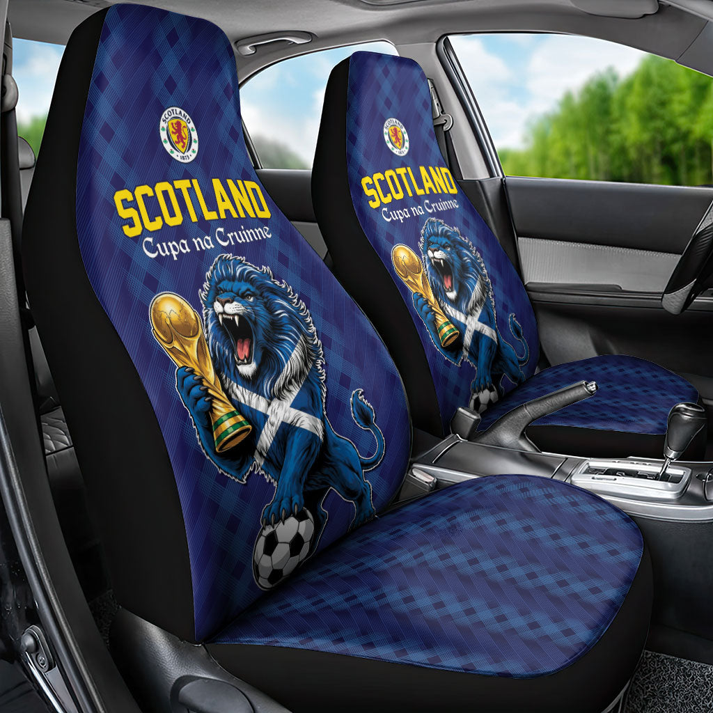 World Football 2026 Scotland Car Seat Cover Scottish Tartan Cupa na Cruinne Glory
