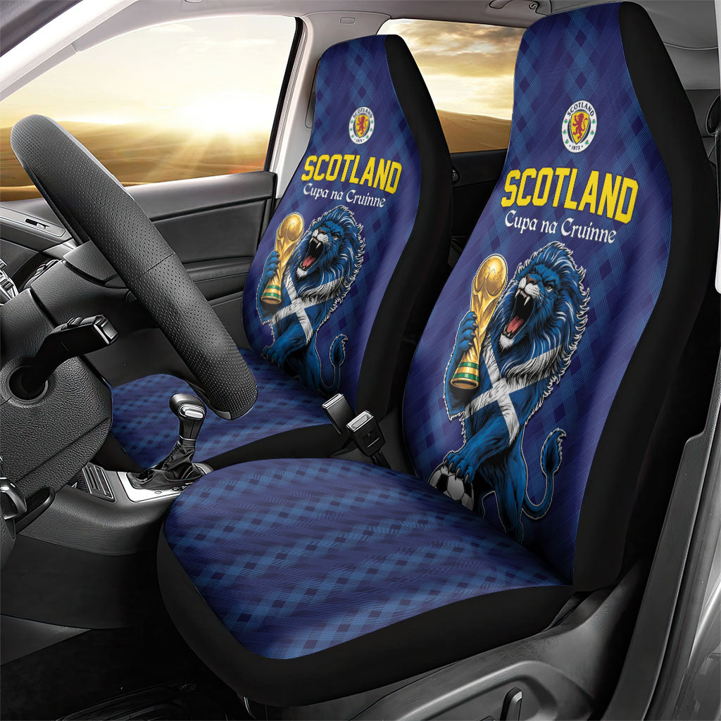 World Football 2026 Scotland Car Seat Cover Scottish Tartan Cupa na Cruinne Glory