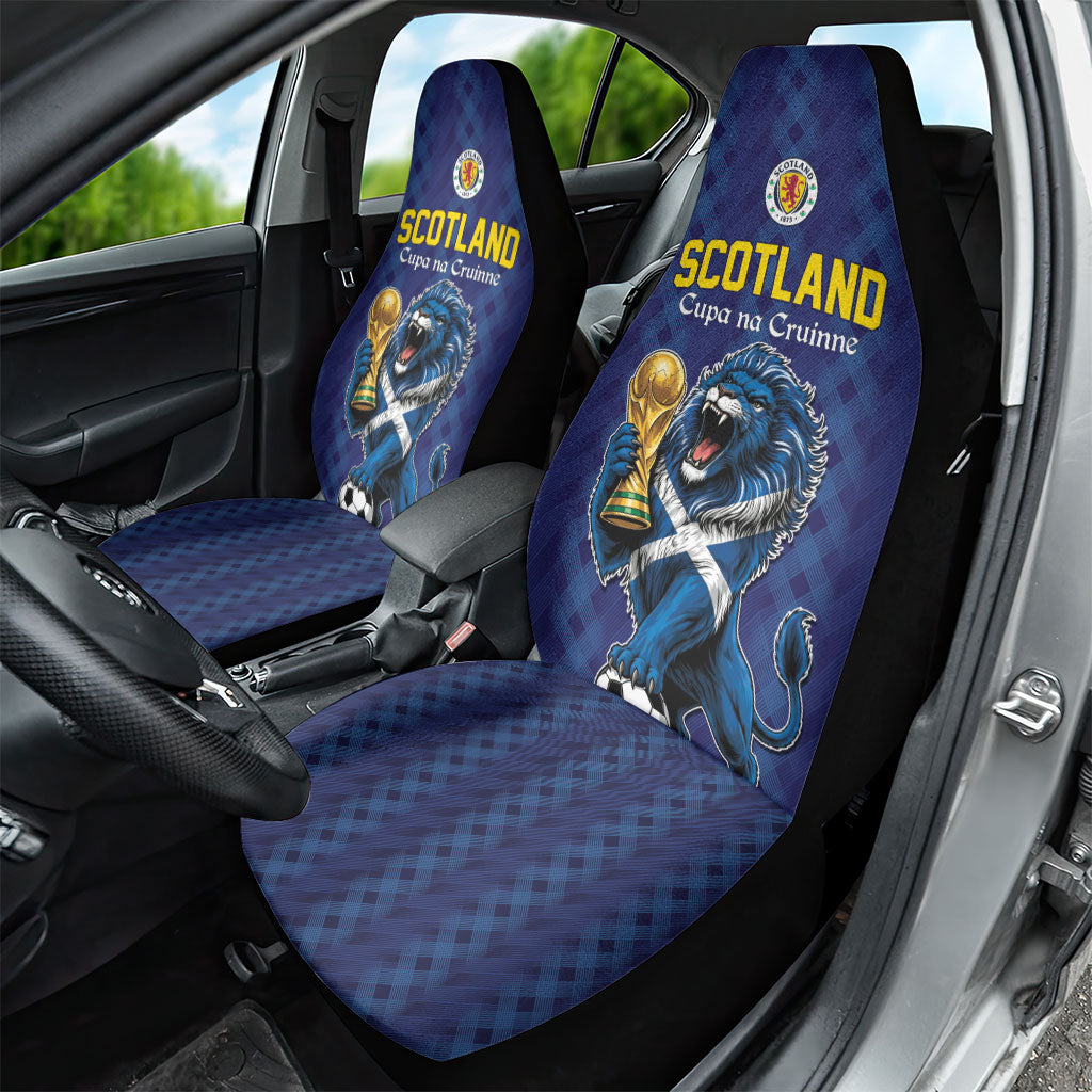 World Football 2026 Scotland Car Seat Cover Scottish Tartan Cupa na Cruinne Glory